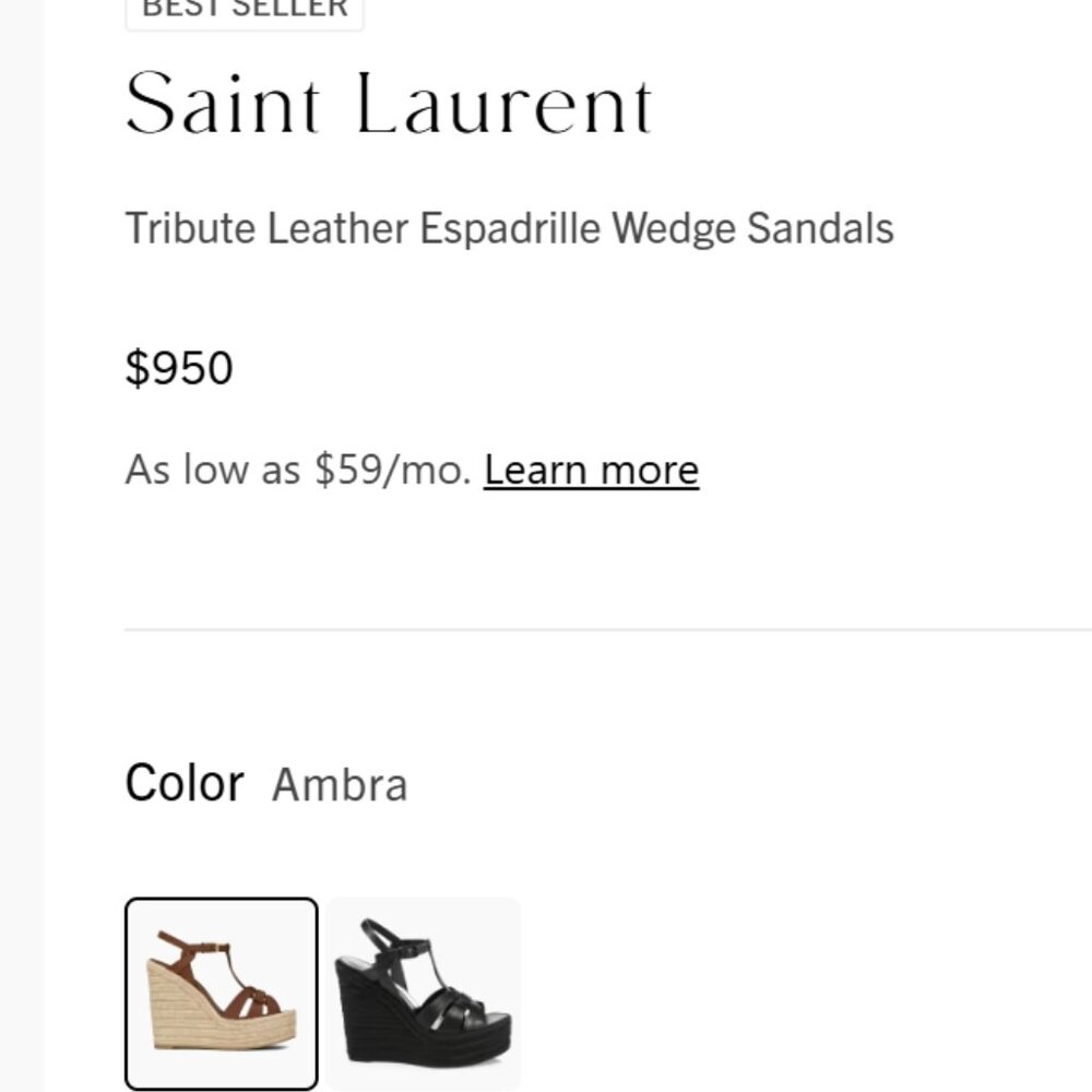 YSL Tribute Ambra Leather Espadrille - Size 38 - Picture 13 of 13